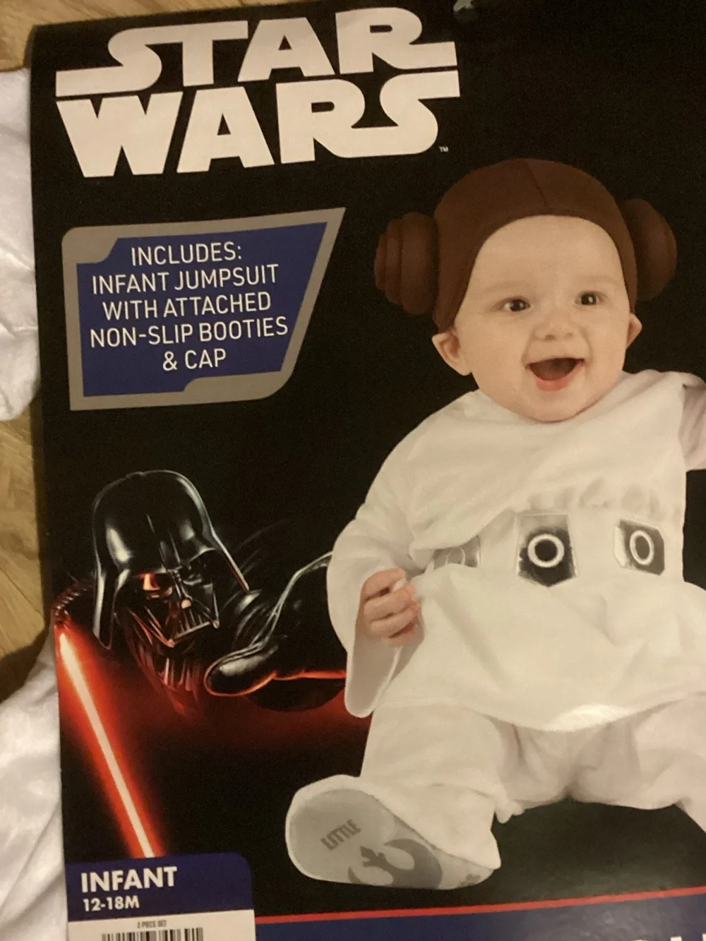 Star Wars Princess Leia Infant Footie One-Piece in White